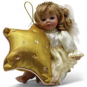 Geppeddo "Mindy Mini Angel" Porcelain Doll With Golden Star